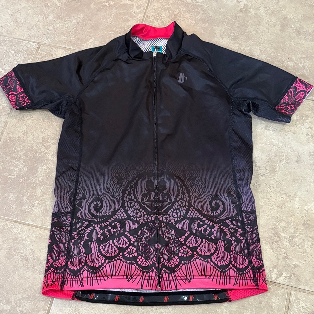 Hincapie Black and Pink Short Sleeve Cycling Jersey